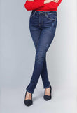 IGNITE-Womens Split Hem Cropped Jeans - Blue