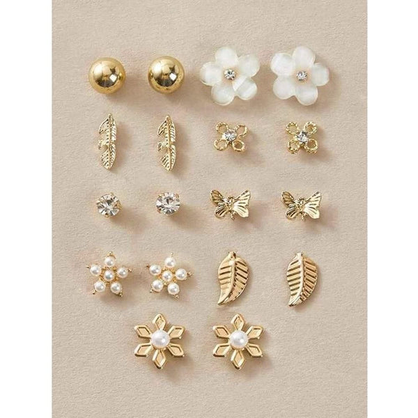 Shein- Earrings Decorated with Artificial Pearls for Girls, 9 pairs by Bagallery Deals priced at 650 | Bagallery Deals