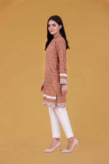 Gul Ahmed- Cambric Digital Printed Embroidered Shirt WGK-CMS-PE-309