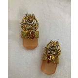 Jewels By Noor- Egyptian earrings with champagne coloured stone