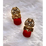 Jewels By Noor- Egyptian earrings with ruby coloured stone