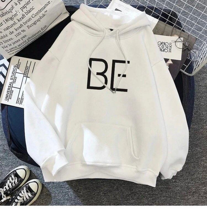 Fashion Fiesta- Be Printed Hoodie White