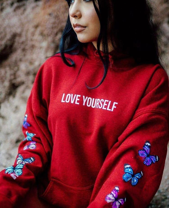 Fashion Fiesta- Love Yourself Printed Hoodie