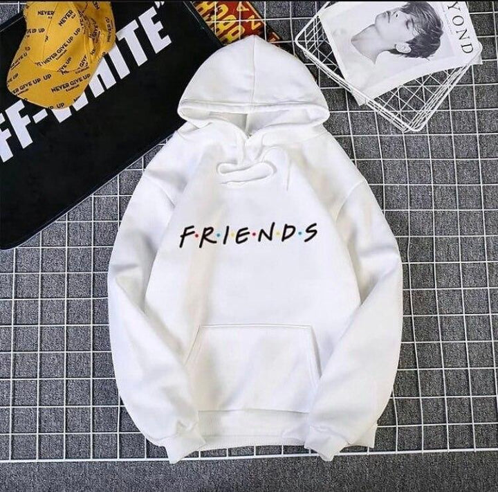 Fashion Fiesta- Friends Printed Hoodie White