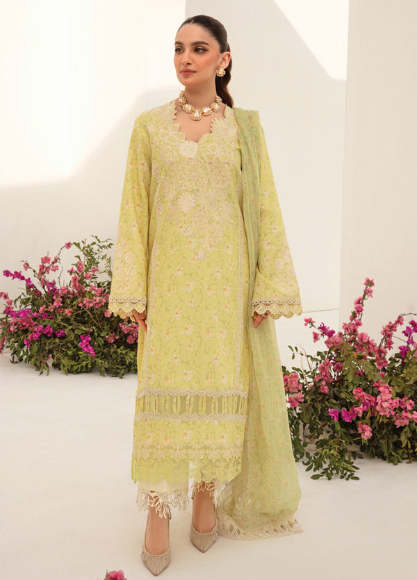 Florance By Rang Rasiya Embroidered Premium Lawn 3 Piece Unstitched Suit RR24FEL D03 OLIVIA