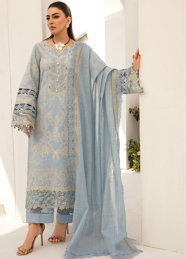 Florance By Rang Rasiya Embroidered Premium Lawn 3 Piece Unstitched Suit RR24FEL D09 MELLOW