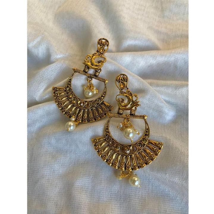 Jewels By Noor- gold indian earrings