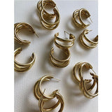 Jewels by Noor- Gold Triple Hoops