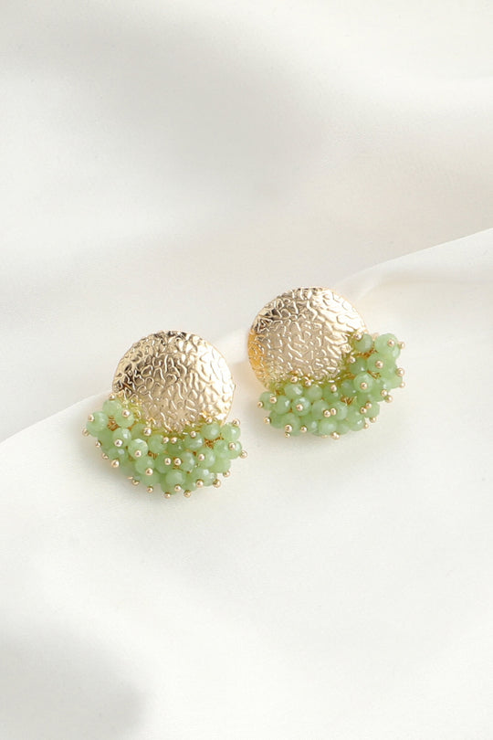 Keshia- Bon Light Green Beaded Stud