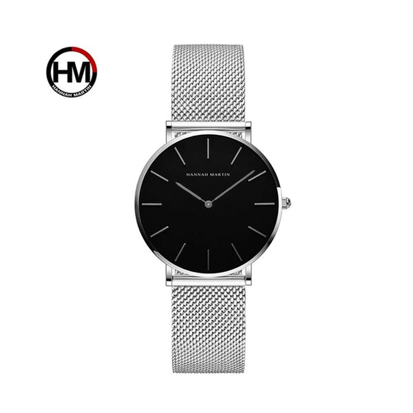 Hannah Martin- CH36 Low price automatic quartz wristwatch for girls minimalist steel designer ladies fancy watches- Silver