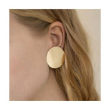 Dama Rusa- Round Shape Plain Gold Earrings For Women- TM-E-10