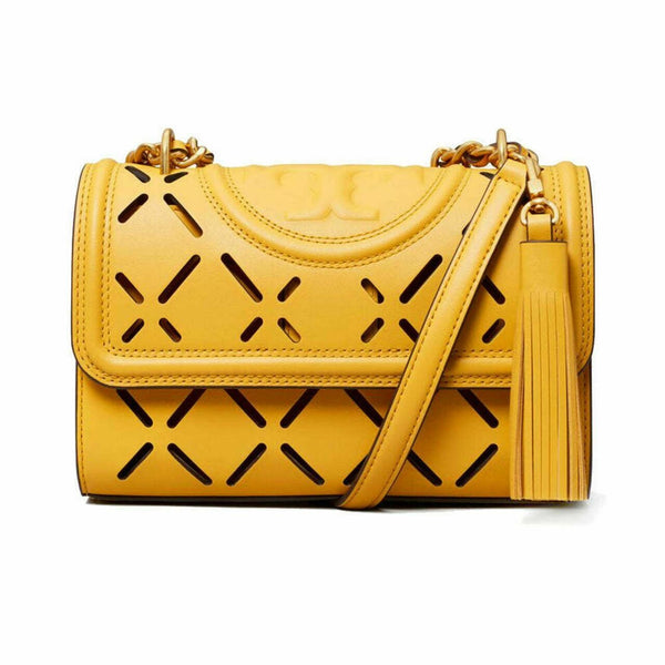 Tory Burch-Fleming Diamond Perforated Shoulder Bag Golden Sunset