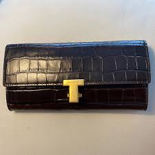 Tory Burch Juliette Embossed Slim walBlack