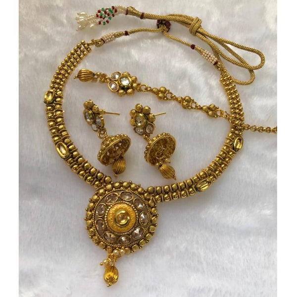 Jewels By Noor- indian kundan necklace set (earrings necklace and teeka )