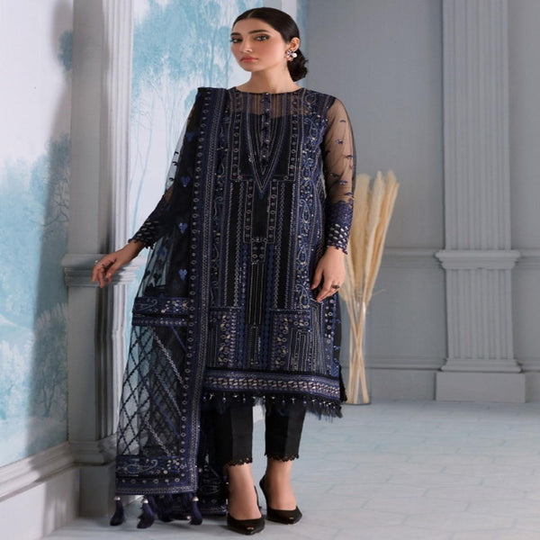 Jazmin- Embroidered Chiffon Unstitched 3 Piece Suit- JZ21IRL D-07 KAYA