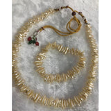 Jewels By Noor- irregular pearl mala with bracelet
