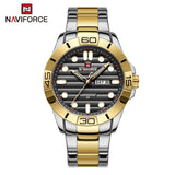 Naviforce - Steel Quartz Wrist Watch For Men With Brand Box NF9198 - Gold