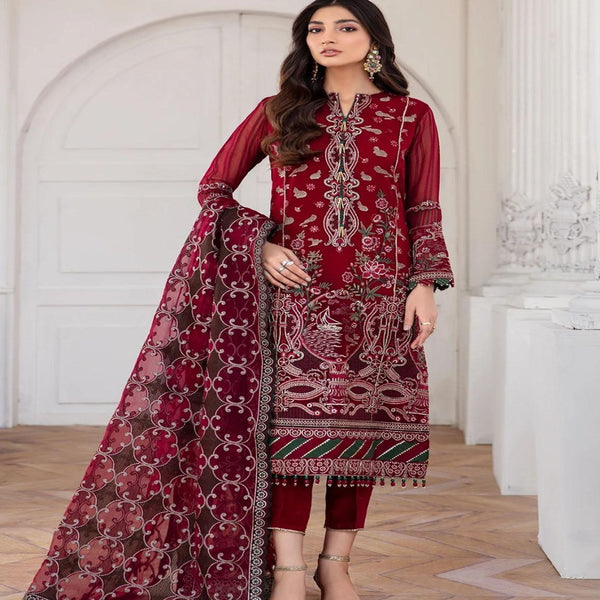 Jazmin- Embroidered Chiffon Unstitched 3 Piece Suit- JZ20M 06 Arash