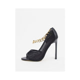 Asos Design-  Papaya peep toe chain detail high shoes in black
