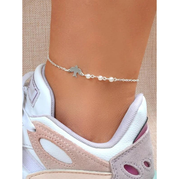 Shein- Bird & Faux Pearl Decor Anklet