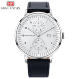 MINI FOCUS- MF0052G Popular Men Quartz Watch Custom Logo Leather Strap Watch Men Wrist Quartz