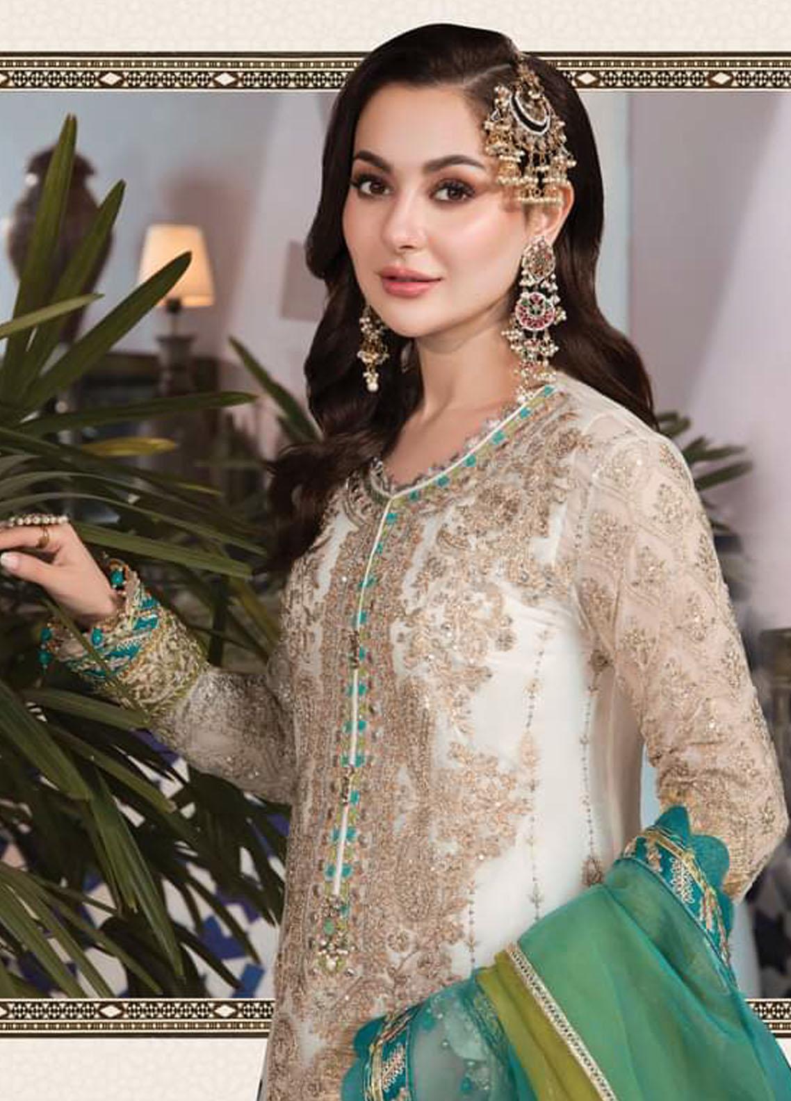 Maria B- Embroidered Chiffon Suits Unstitched 3 Piece- D7 – Bagallery