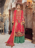 Mbroidered By Maria B Embroidered Raw Silk Aqua and Salmon pink Suit Unstitched 3 Piece