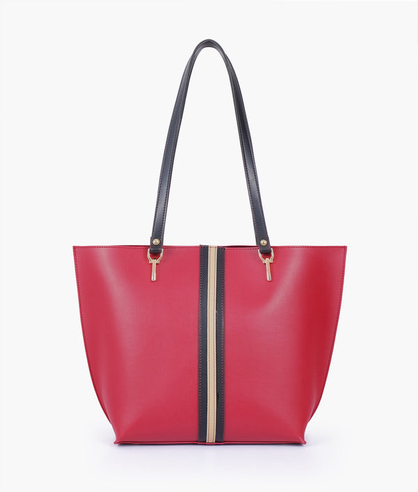 RTW - Maroon centre-stripe tote bag