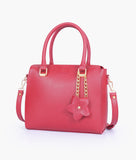 RTW - Maroon handbag with flower charm