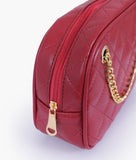 RTW - Maroon quilted rectangle cross-body bag