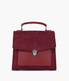 RTW - Maroon suede push-lock messenger bag