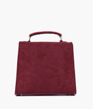 RTW - Maroon suede push-lock messenger bag