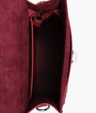 RTW - Maroon suede push-lock messenger bag