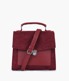 RTW - Maroon suede push-lock messenger bag