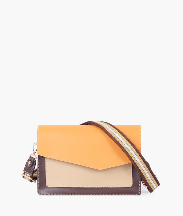 RTW - Mustard half flap cross-body bag