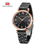 MINI FOCUS- 0335L stainless steel band watch shopping omline women lady watch- Black