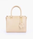 RTW - Off-white handbag with flower charm