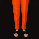 Zardi- Plain Trouser Pant - Cotton - Orange - ZT116