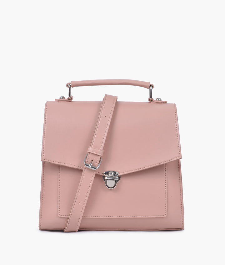 RTW- Peach push-lock messenger bag