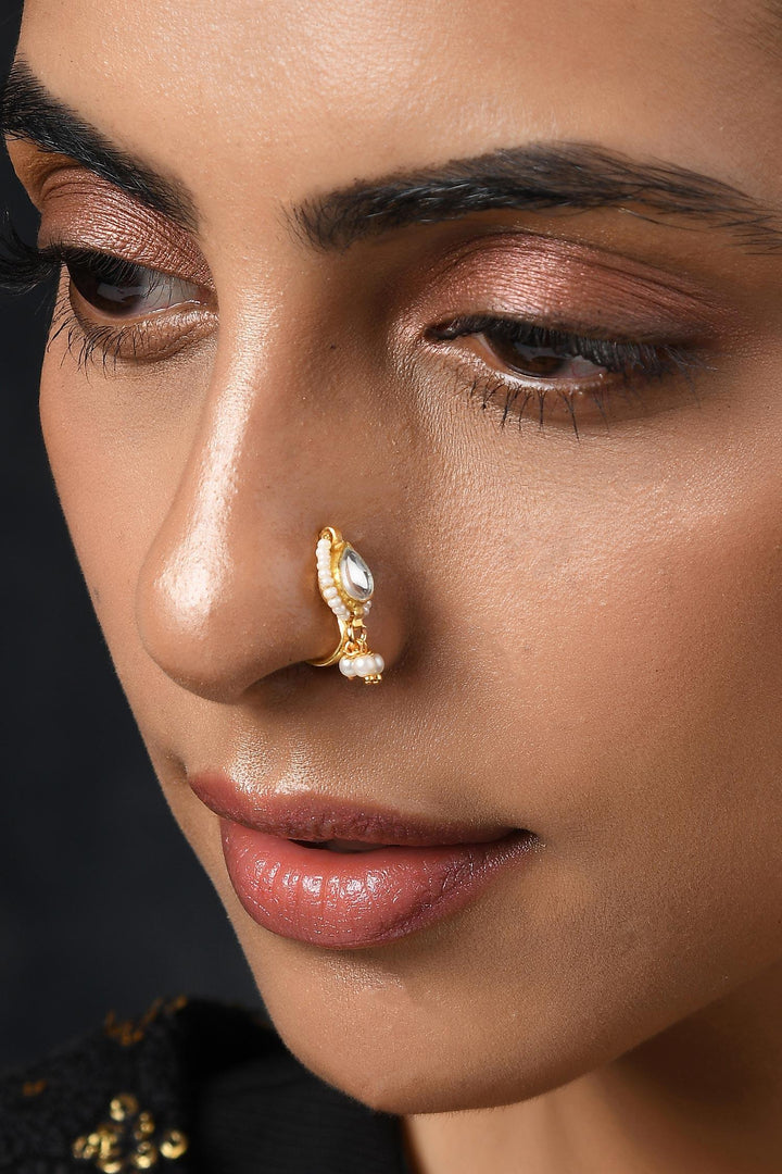 Aza- Paisley PopKundan Nose Pin