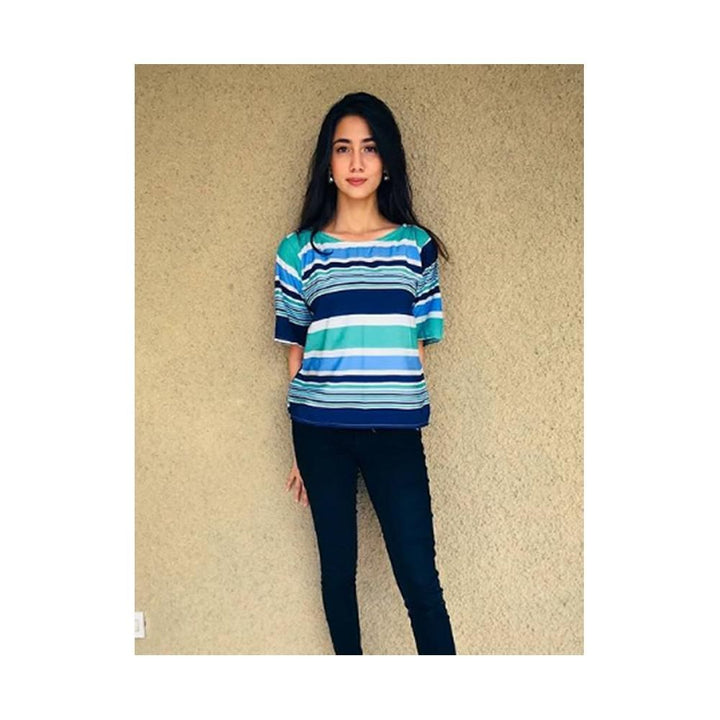 Hues- Blue Striped blouse