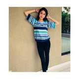 Hues- Blue Striped blouse