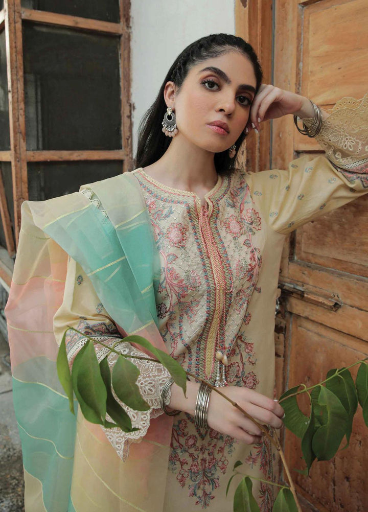 Qalamkar- Embroidered Lawn Suits Unstitched 3 Piece QLM22QD AQ 02 Asfa - Summer Collection