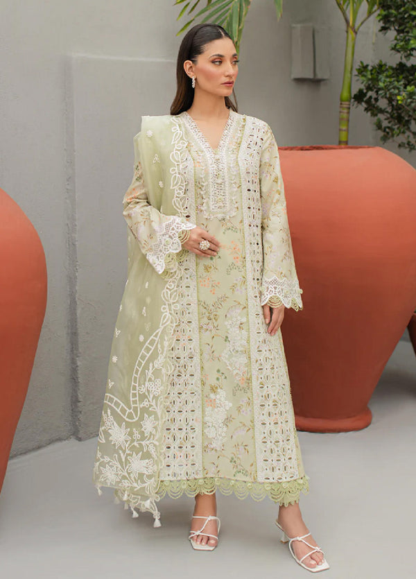 Noorjahan Mushq Chikankari Lawn 3 Piece Unstitched Suit NJ24MCLL-11