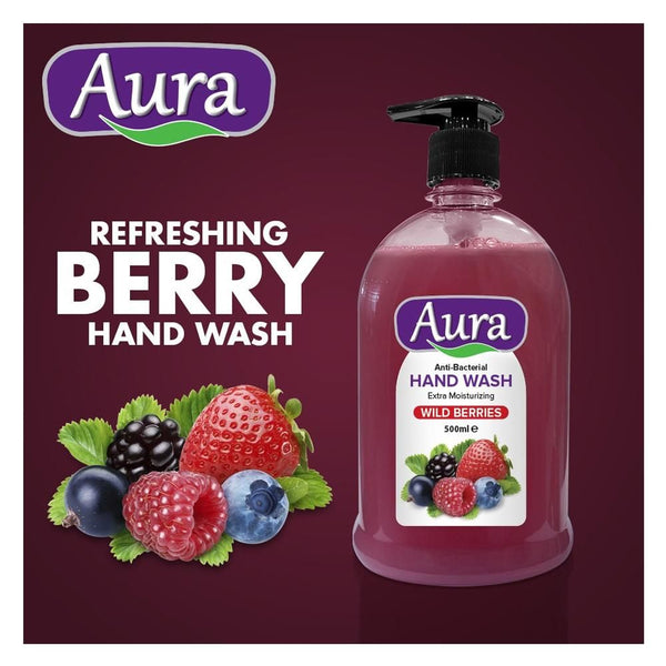 Aura- Hand Wash Wild Berries Red 500ml