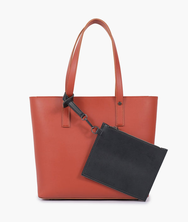 RTW - Rust tote bag with detachable pouch