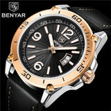 Benyar- Men Business Quartz Wrist Watch BY5166- M Black