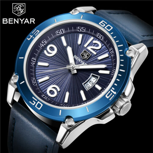 Benyar- Men Business Quartz Wrist Watch BY-5166-M-Blue