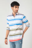 Weave Wardrobe-Mens Multi Bold Stripe Casual Shirt