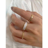 Shein- 3pcs Chain Decor Ring